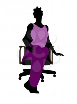 Royalty Free Clipart Image of a Girl in a Chair