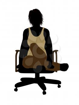 Royalty Free Clipart Image of a Girl in a Chair