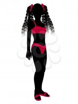 Royalty Free Clipart Image of a Girl in a Bikini