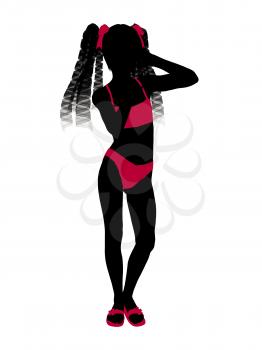 Royalty Free Clipart Image of a Girl in a Bikini