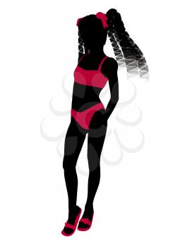 Royalty Free Clipart Image of a Girl in a Bikini