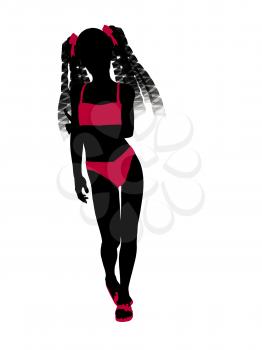 Royalty Free Clipart Image of a Girl in a Bikini