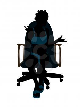 Royalty Free Clipart Image of a Girl in a Bikini Sitting in a Chair