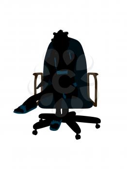 Royalty Free Clipart Image of a Girl in a Bikini Sitting in a Chair