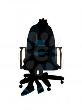 Royalty Free Clipart Image of a Girl in a Bikini Sitting in a Chair