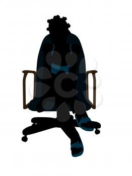 Royalty Free Clipart Image of a Girl in a Bikini Sitting in a Chair