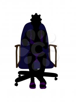 Royalty Free Clipart Image of a Girl in a Chair