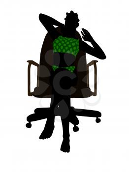 Royalty Free Clipart Image of a Girl in a Chair