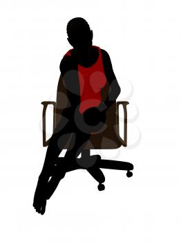 Royalty Free Clipart Image of a Woman Sitting on a Chair