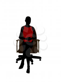 Royalty Free Clipart Image of a Woman Sitting on a Chair