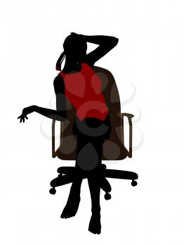 Royalty Free Clipart Image of a Woman Sitting on a Chair