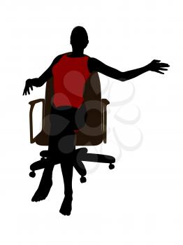 Royalty Free Clipart Image of a Woman Sitting on a Chair