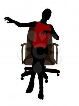 Royalty Free Clipart Image of a Woman Sitting on a Chair