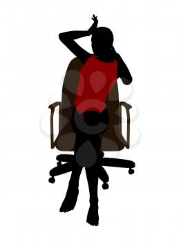 Royalty Free Clipart Image of a Woman Sitting on a Chair