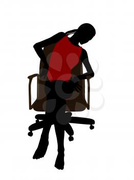 Royalty Free Clipart Image of a Woman Sitting on a Chair