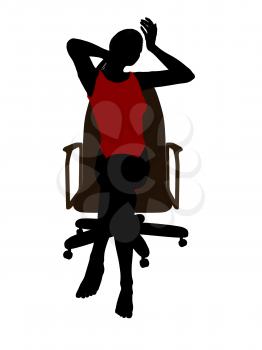 Royalty Free Clipart Image of a Woman Sitting on a Chair