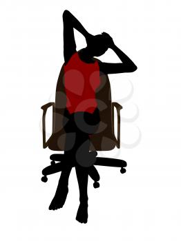 Royalty Free Clipart Image of a Woman Sitting on a Chair