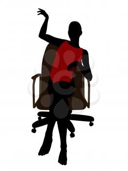 Royalty Free Clipart Image of a Woman Sitting on a Chair