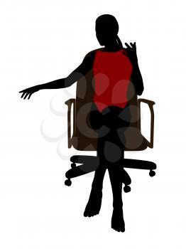 Royalty Free Clipart Image of a Woman Sitting on a Chair