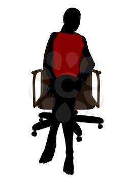 Royalty Free Clipart Image of a Woman Sitting on a Chair