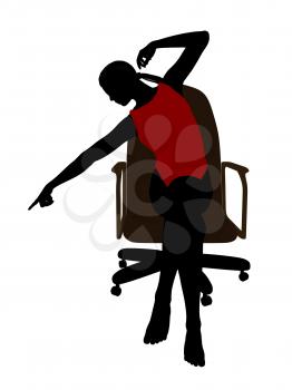 Royalty Free Clipart Image of a Woman Sitting on a Chair