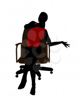 Royalty Free Clipart Image of a Woman Sitting on a Chair