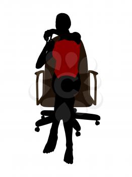 Royalty Free Clipart Image of a Woman Sitting on a Chair