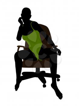 Royalty Free Clipart Image of a Woman in a Chair