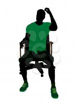 Royalty Free Clipart Image of a Man in a Chair