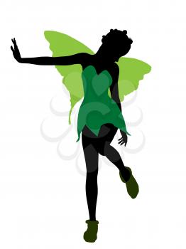 Royalty Free Clipart Image of a Fairy Silhouette