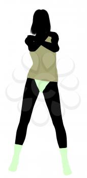 Royalty Free Clipart Image of a Woman in Lingerie