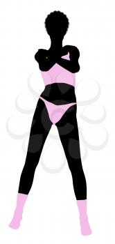 Royalty Free Clipart Image of a Woman in Underwear