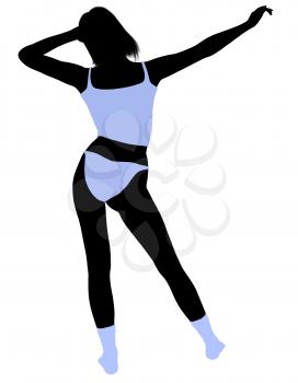 Royalty Free Clipart Image of a Female Silhouette in Her Underwear