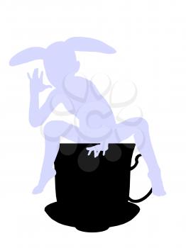 Royalty Free Clipart Image of a Rabbit in a Teapot