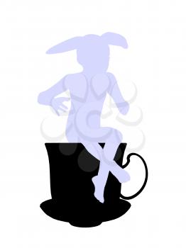 Royalty Free Clipart Image of a Rabbit in a Teapot