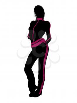 Royalty Free Clipart Image of a Woman in Workout Clothes