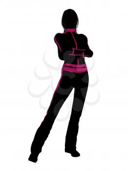 Royalty Free Clipart Image of a Woman in Workout Clothes