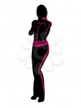 Royalty Free Clipart Image of a Woman in Workout Clothes