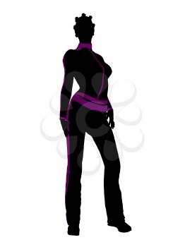 Royalty Free Clipart Image of a Woman in Workout Clothes