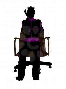 Royalty Free Clipart Image of a Woman in a Chair