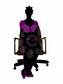 Royalty Free Clipart Image of a Girl in a Chair