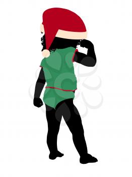 Royalty Free Clipart Image of a Baby in a Santa Hat