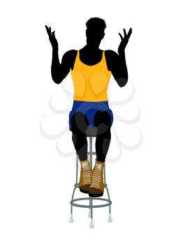 Royalty Free Clipart Image of a Man on a Barstool