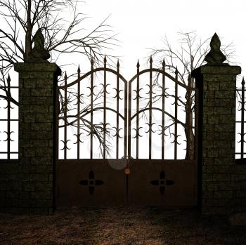 Royalty Free Clipart Image of a Gate