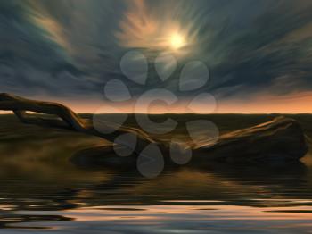 Royalty Free Clipart Image of a Landscape