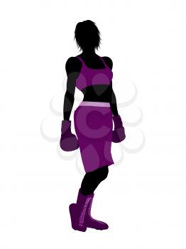 Royalty Free Clipart Image of a Female Boxer