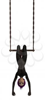 Royalty Free Clipart Image of a Trapeze Artist