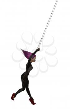 Royalty Free Clipart Image of a Trapeze Artist