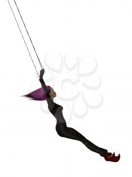 Royalty Free Clipart Image of a Trapeze Artist