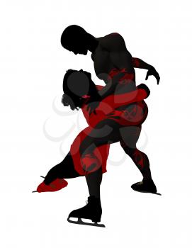 Royalty Free Clipart Image of a Couple Skating